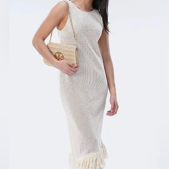 Tory Burch Reva Tan Crossbody Bag with Woven Design Retail $448 - Picture 7 of 9